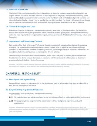 Pmi code of ethics | PDF