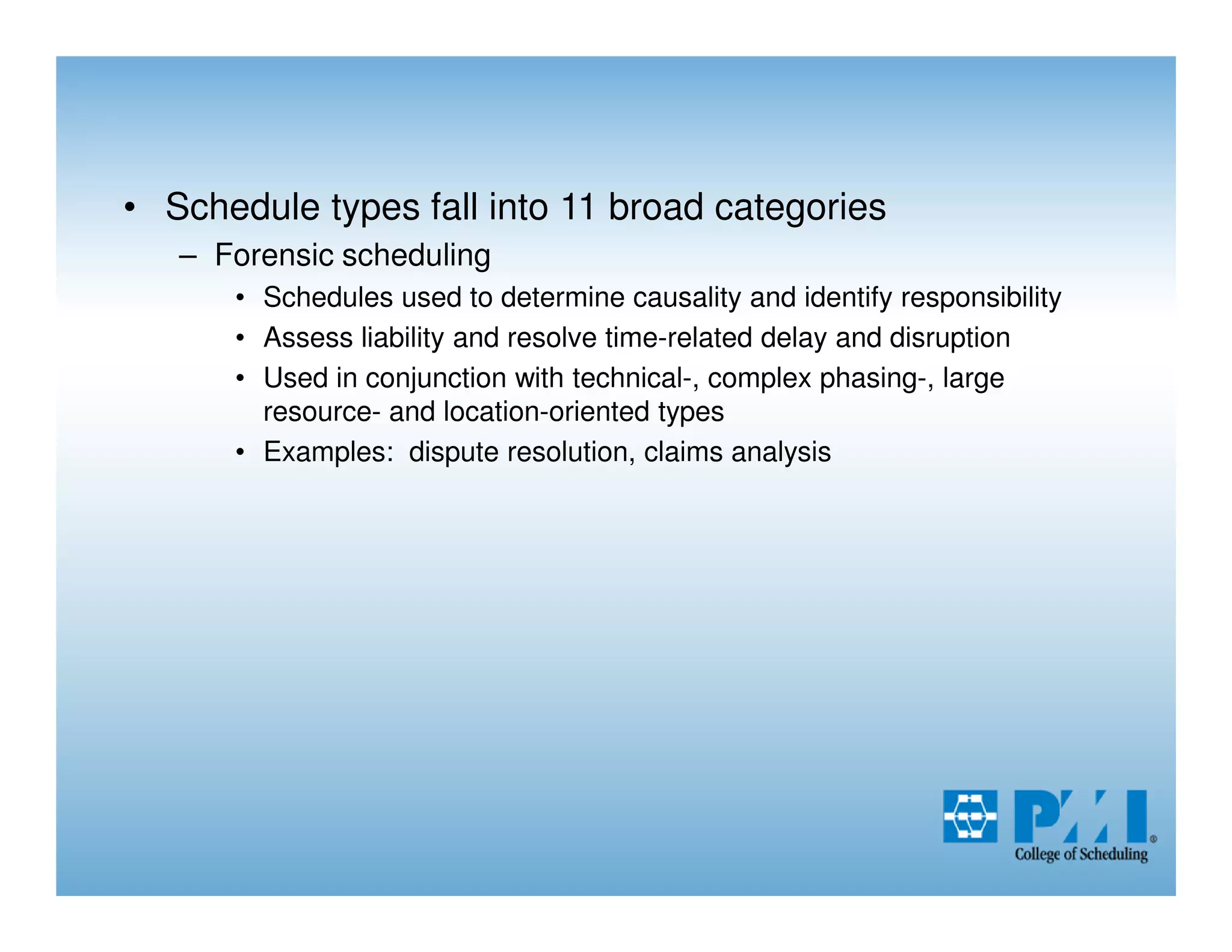 Presentation Classification Of Schedule Types | PPT