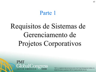 Parte 1 Requisitos de Sistemas de Gerenciamento de Projetos Corporativos 