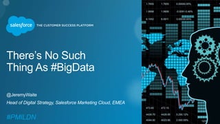 There’s No Such 
Thing As #BigData 
@JeremyWaite 
Head of Digital Strategy, Salesforce Marketing Cloud, EMEA 
#PMILDN 
 