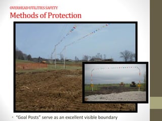 OVERHEADUTILITIESSAFETY
Methods of Protection
• “Goal Posts” serve as an excellent visible boundary
 