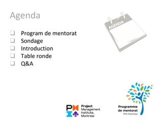 Mentorat du PMI-Montréal - Séance informative mai 2020