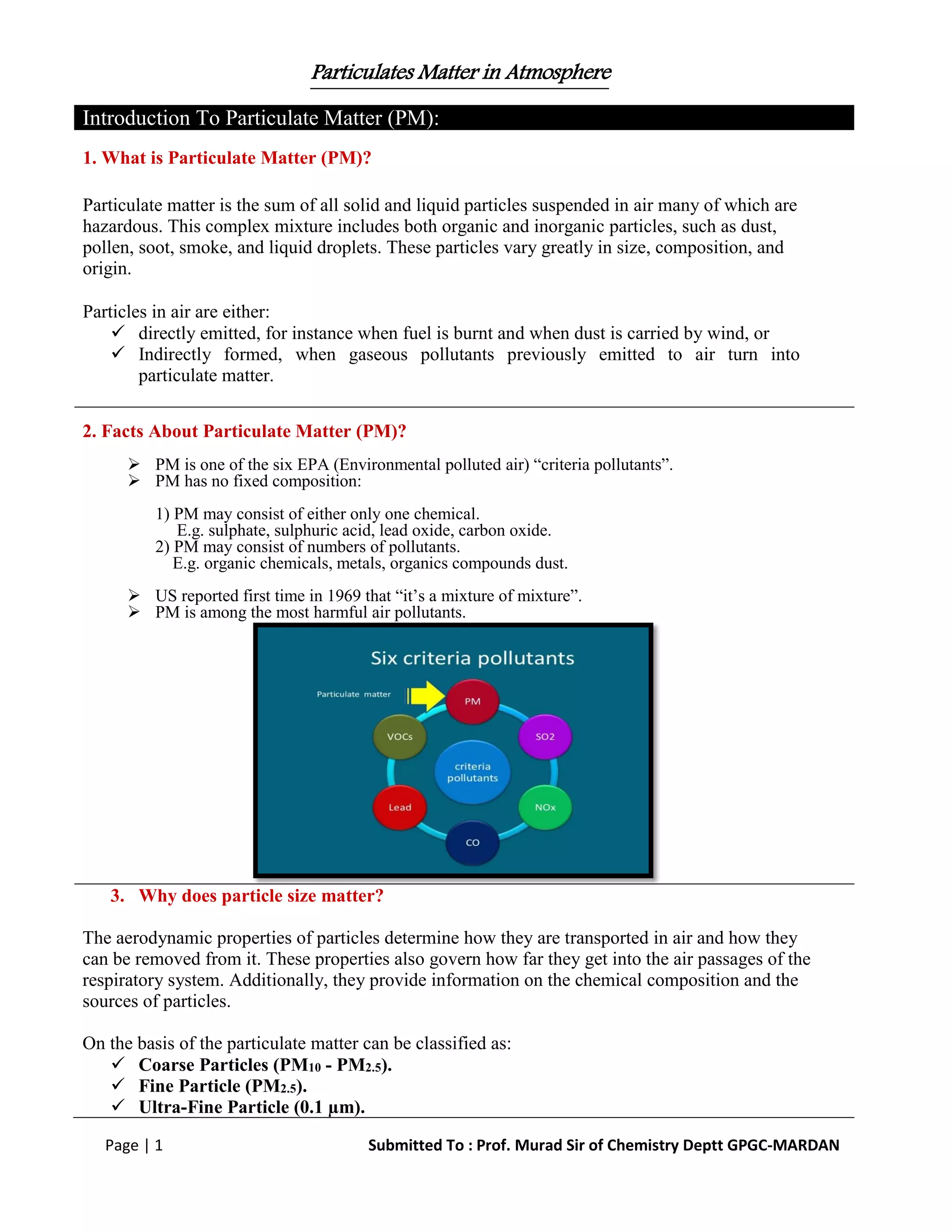 PARTICULATE MATTER IN DETAIL LATEST 2017 UPDATED | PDF