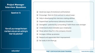 Top 30 Project Manager Interview Questions and Answers | PMP ...
