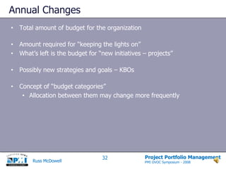 Selection of key criteria for evaluating proposed projects
