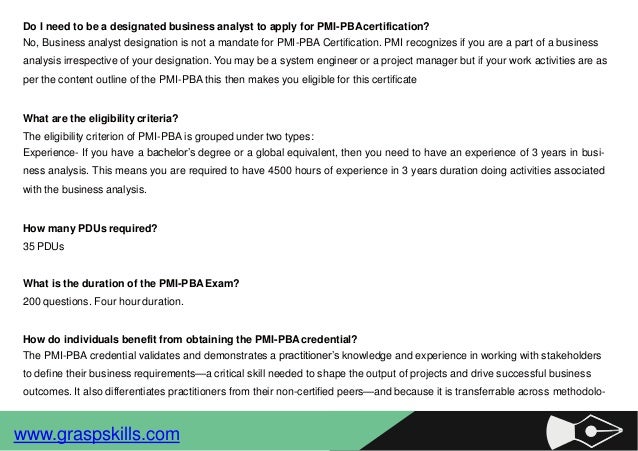 PMI-PBA出題範囲