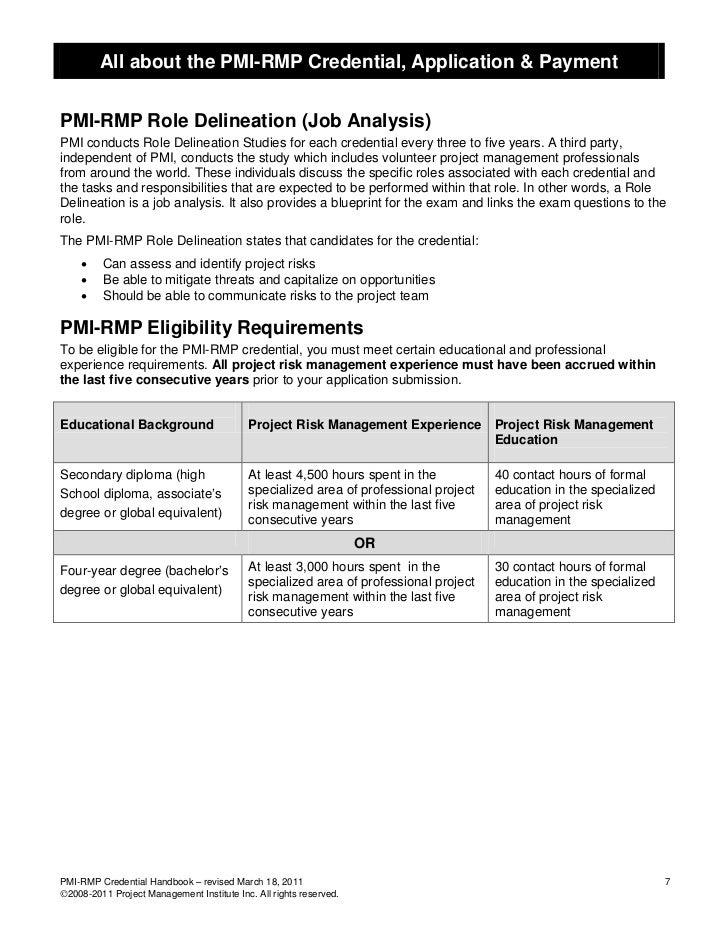 PMI-RMP Ausbildungsressourcen