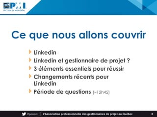 Linkedin et gestionnaire de projet ? Un match parfait! | PPTX