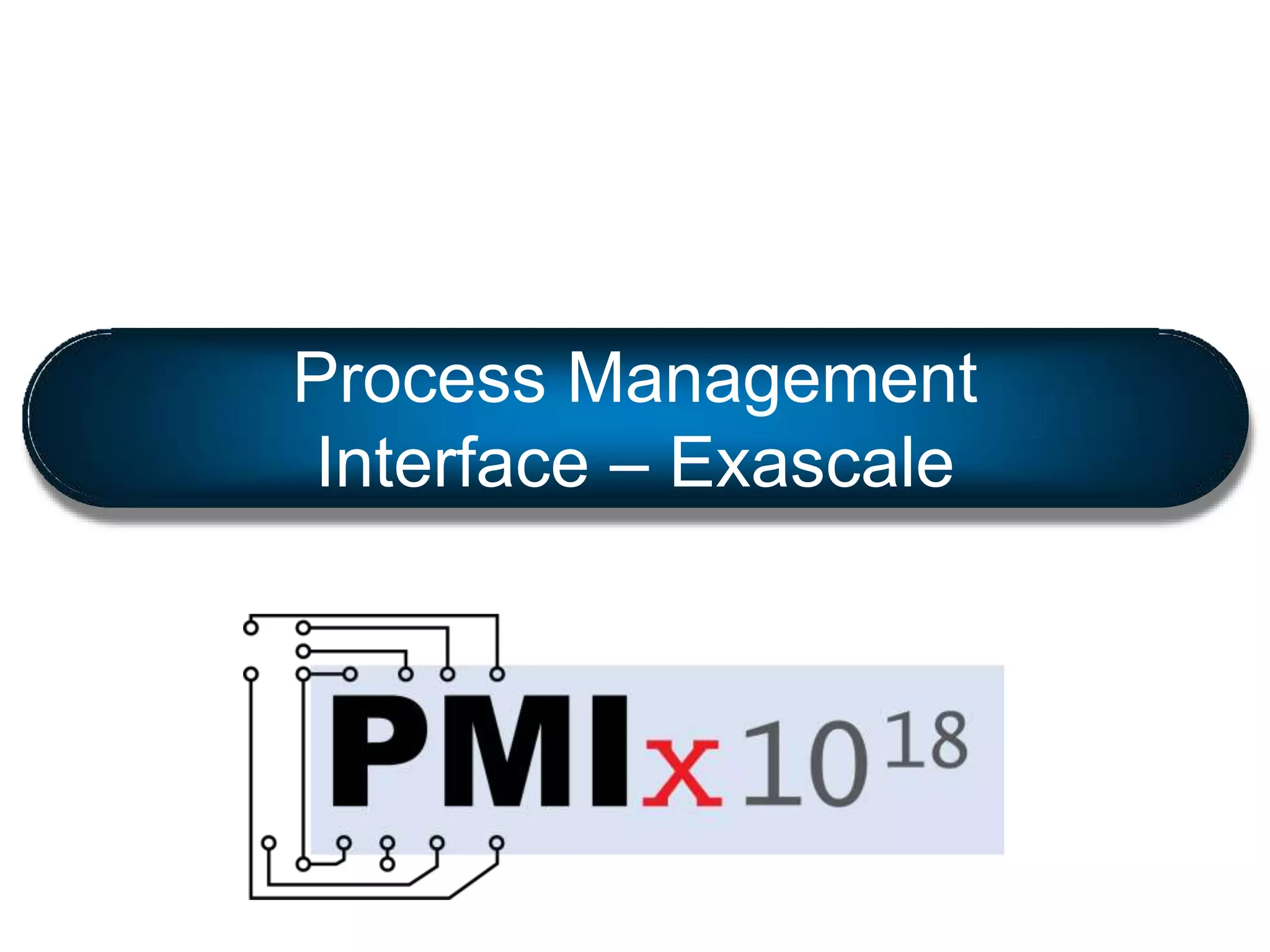 Process Management
Interface – Exascale
 