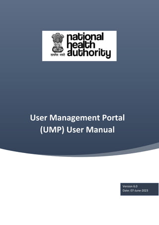 iv
User Management Portal
(UMP) User Manual
Version 6.0
Date: 07-June-2023
20112
 