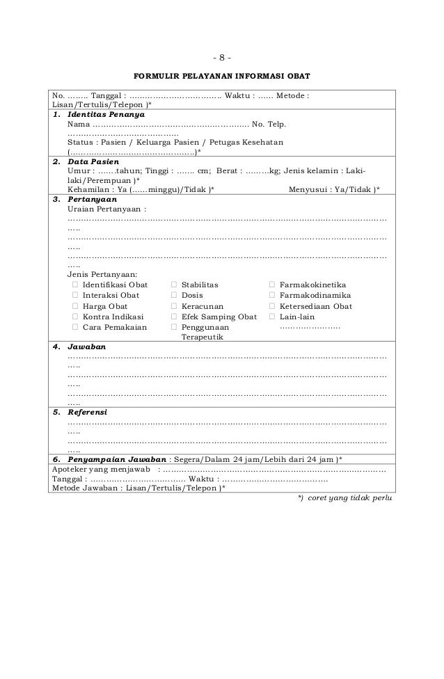 Contoh Formulir Edukasi Pasien - Simak Gambar Berikut