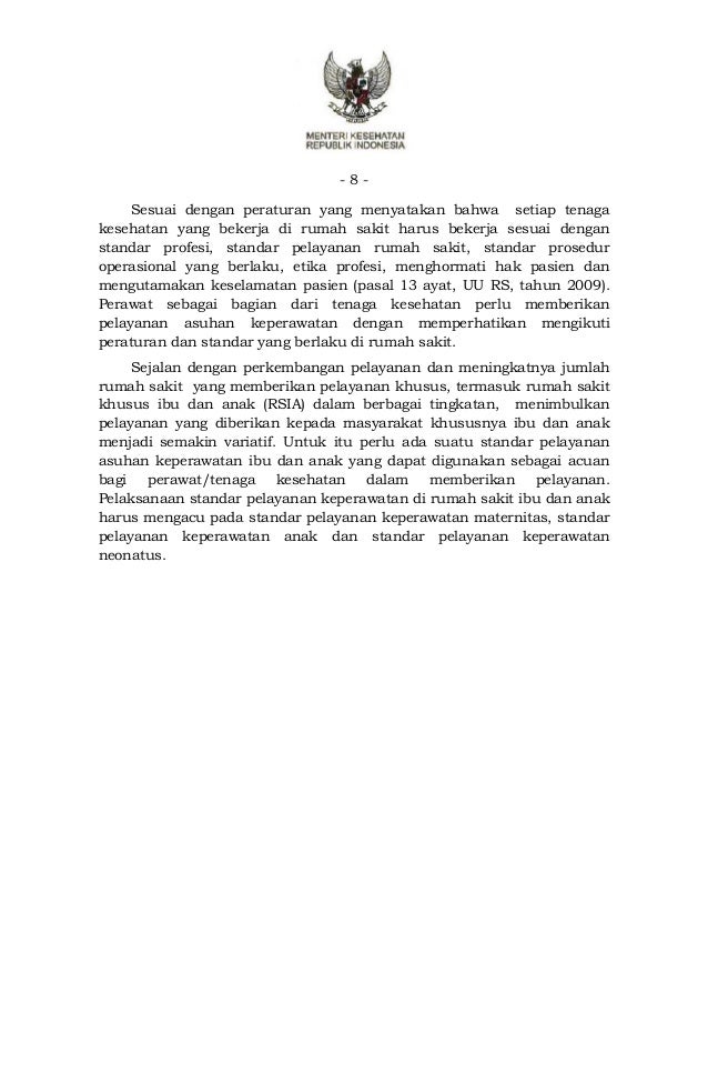 Pmk no. 10 tahun 2015 ttg standar pelayanan keperawatan di rs khusus