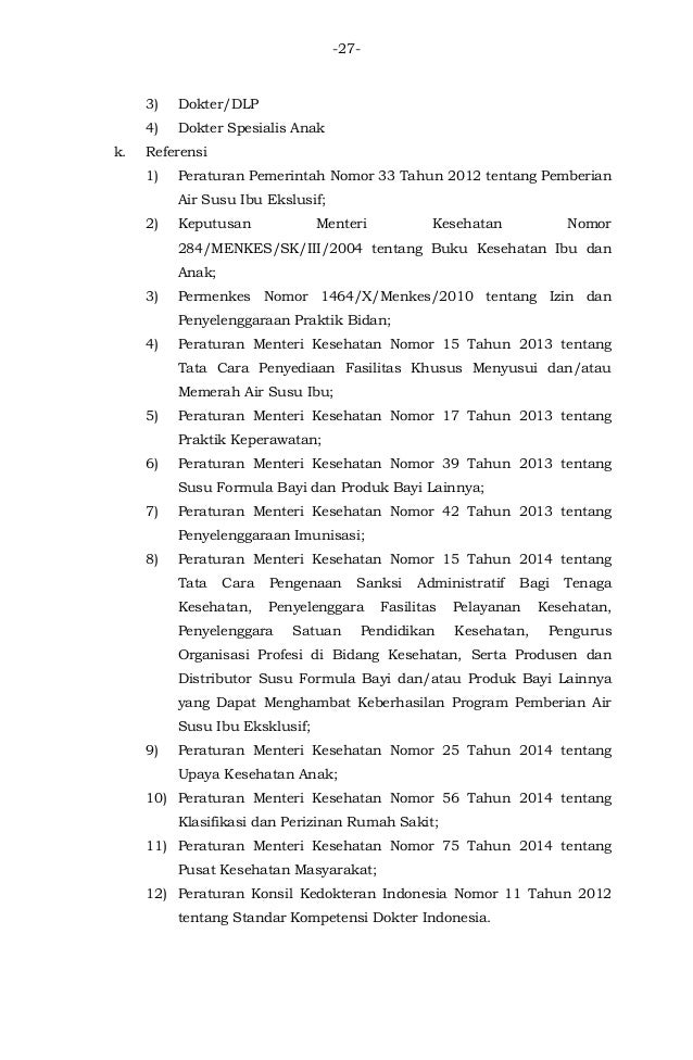Permenkes No 43 Tentang Standar Pelayanan Minimal Biidang