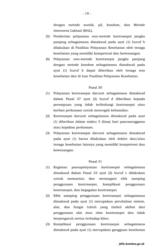 PMK No. 21 Th 2021 ttg Penyelenggaraan Pelayanan Kesehatan Kehamilan