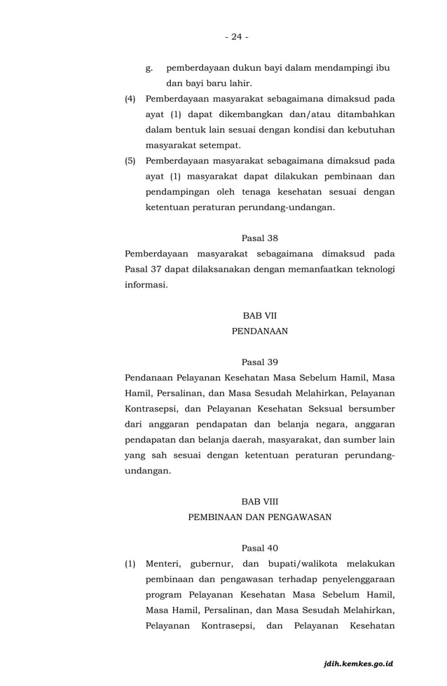 PMK No. 21 Th 2021 ttg Penyelenggaraan Pelayanan Kesehatan Kehamilan