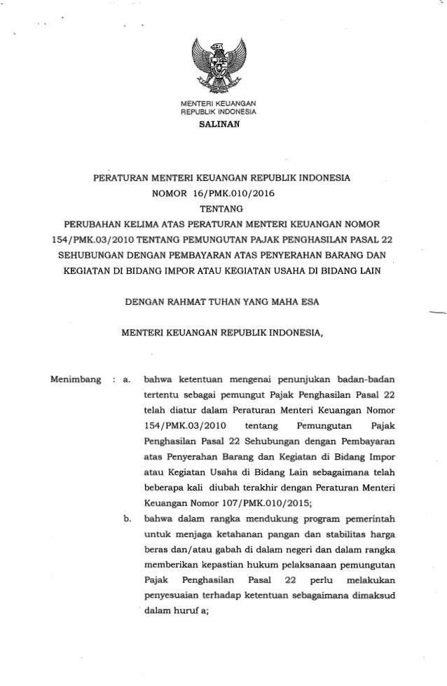 Pmk No 16 Thn 2016 Tentang Perubahan Ke Lima Atas Peraturan Menter Pmk No 16 Thn 2016 Tentang Perubahan Ke Lima Atas Peraturan Menter