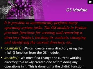 FLESCH INDEX AND SYS AND OS MODULE IN PYTHON PROGRAMMING LANGUAGE | PPT