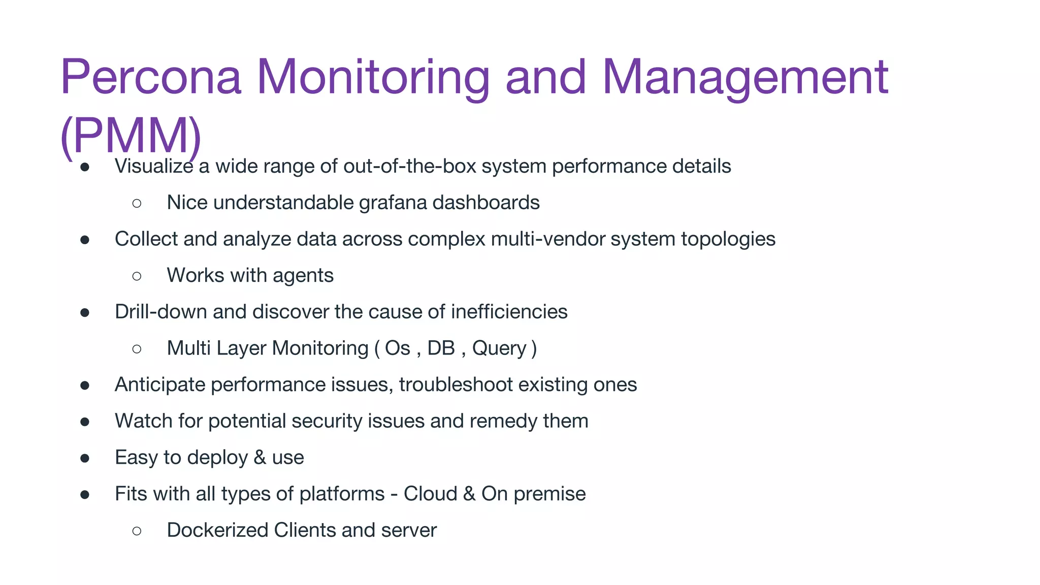 PMM database open source monitoring solution