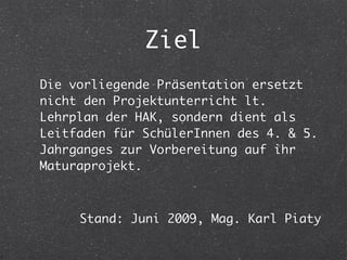 Projektmanagement für HAK-Maturanten