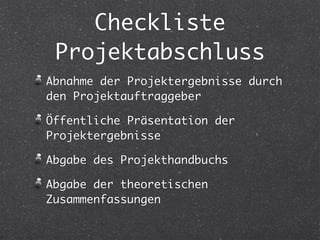 Projektmanagement für HAK-Maturanten