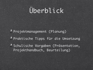 Projektmanagement für HAK-Maturanten