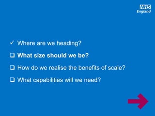 @robertvarnam
 Where are we heading?
 What size should we be?
 How do we realise the benefits of scale?
 What capabilities will we need?
 