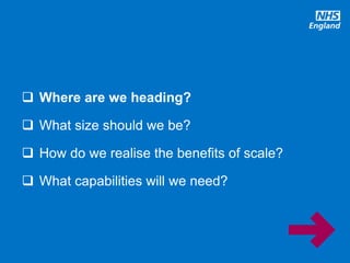 @robertvarnam
 Where are we heading?
 What size should we be?
 How do we realise the benefits of scale?
 What capabilities will we need?
 