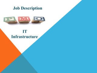 Job Description
IT
Infrastructure
 