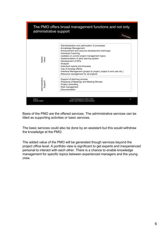 PMO - Added value instead of administration | PDF