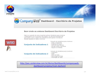 www.CompanyWeb.com.br 129
http://poc.centerview.com.br/domo/dashboards/companyweb-
dashboard-projetos/main.dashxml
 