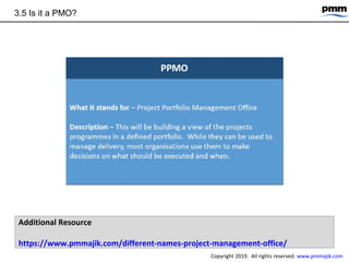 PMO (Project Management Office) Meaning PPT