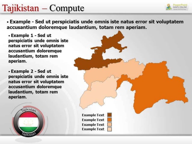 Tajikistan Map - Editable PPT Map Slides | PPTX