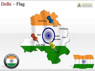 Delhi Map PowerPoint Templates