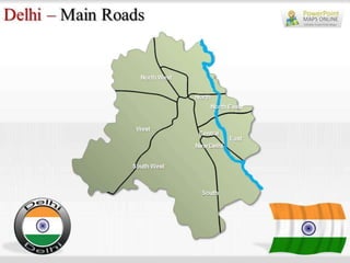 Delhi Map PowerPoint Templates