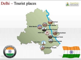 Delhi Map PowerPoint Templates