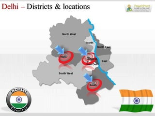 Delhi Map PowerPoint Templates
