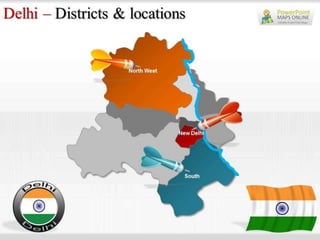 Delhi Map PowerPoint Templates