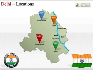 Delhi Map PowerPoint Templates