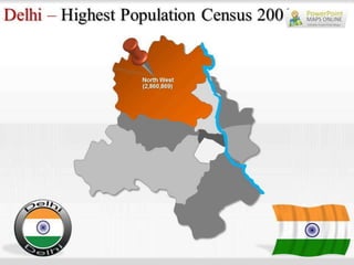 Delhi Map PowerPoint Templates