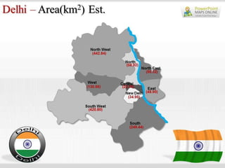 Delhi Map PowerPoint Templates