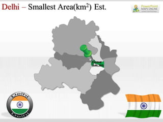 Delhi Map PowerPoint Templates