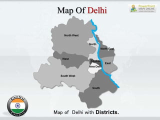 Delhi Map PowerPoint Templates