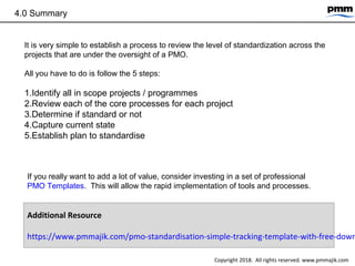 PMO standardisation - simple tracking process | PPT