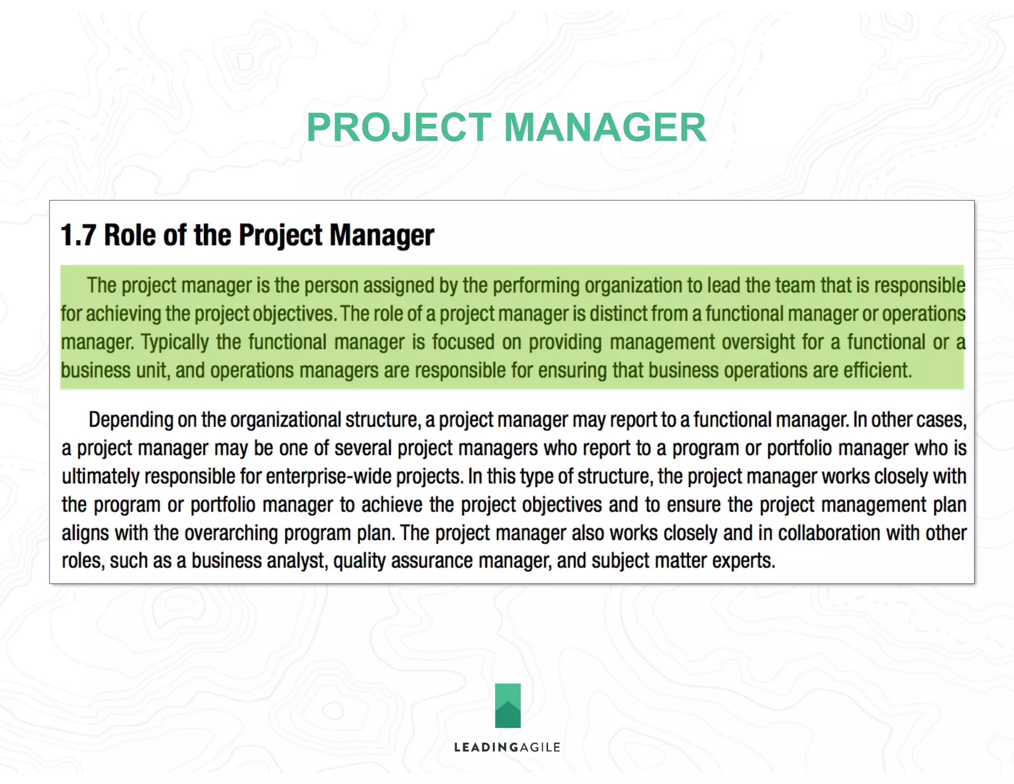 PROJECT MANAGER
 