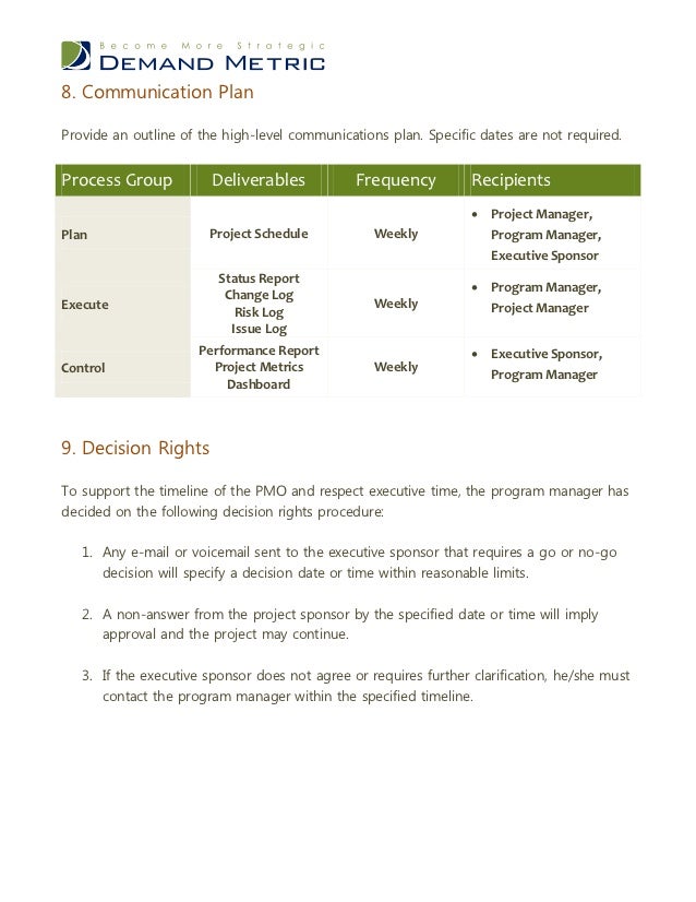 Pmo Charter Template