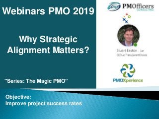 Why Strategic
Alignment Matters?
Webinars PMO 2019
"Series: The Magic PMO”
Objective:
Improve project success rates
 