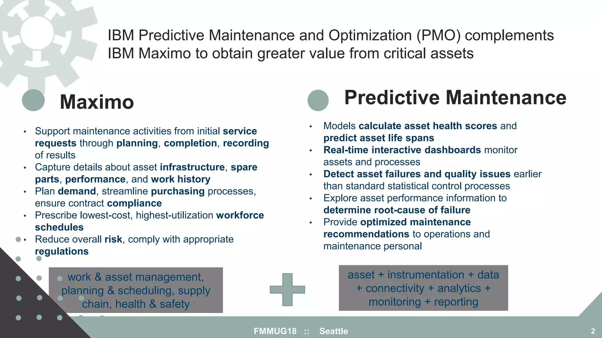 IBM Maximo Predictive Maintenance FMMUG 2018 | PPTX