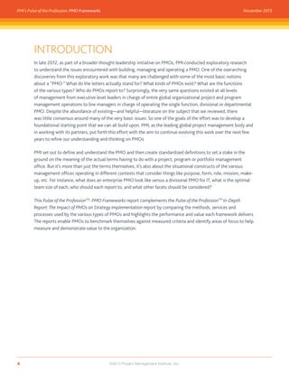 PMO Frameworks | PDF