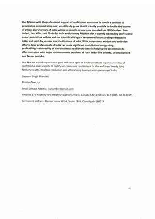 OUR MISSION PROPOSAL FOR P.M.O. (INDIA)