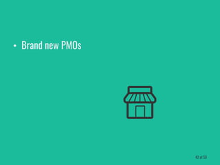 • Brand new PMOs
42 of 59
 